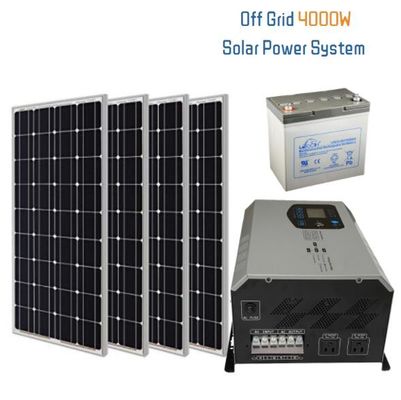 4 kw 오프 그리드 태양발전기 시스템 4 단위 배터리 주택 태양 전지 시스템